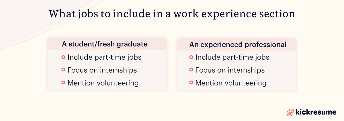What to put in your work experience section on your resume