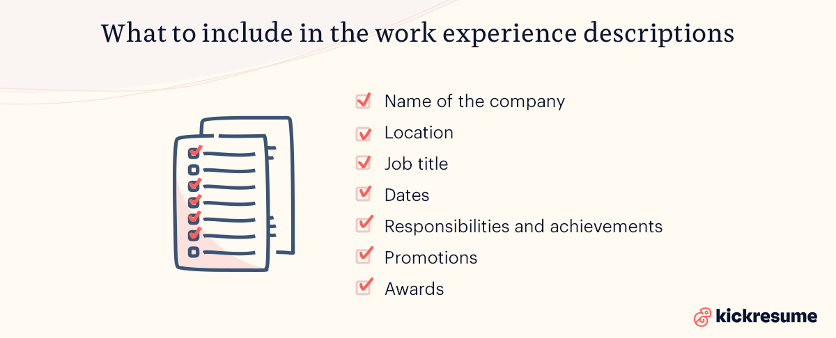 what to include in work section on a resume